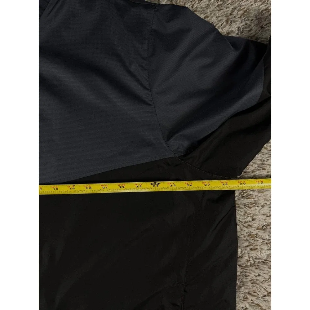 Starter Men's 2XL Black Gray Colorblock Windbreaker Jacket Full Zip Mesh Lined